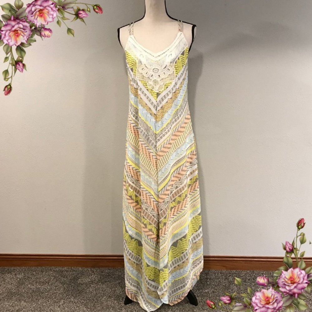 Geometric halter style maxi dress